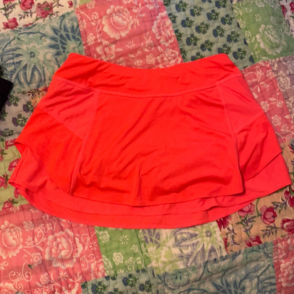 XS neon orange athleta tennis skirt